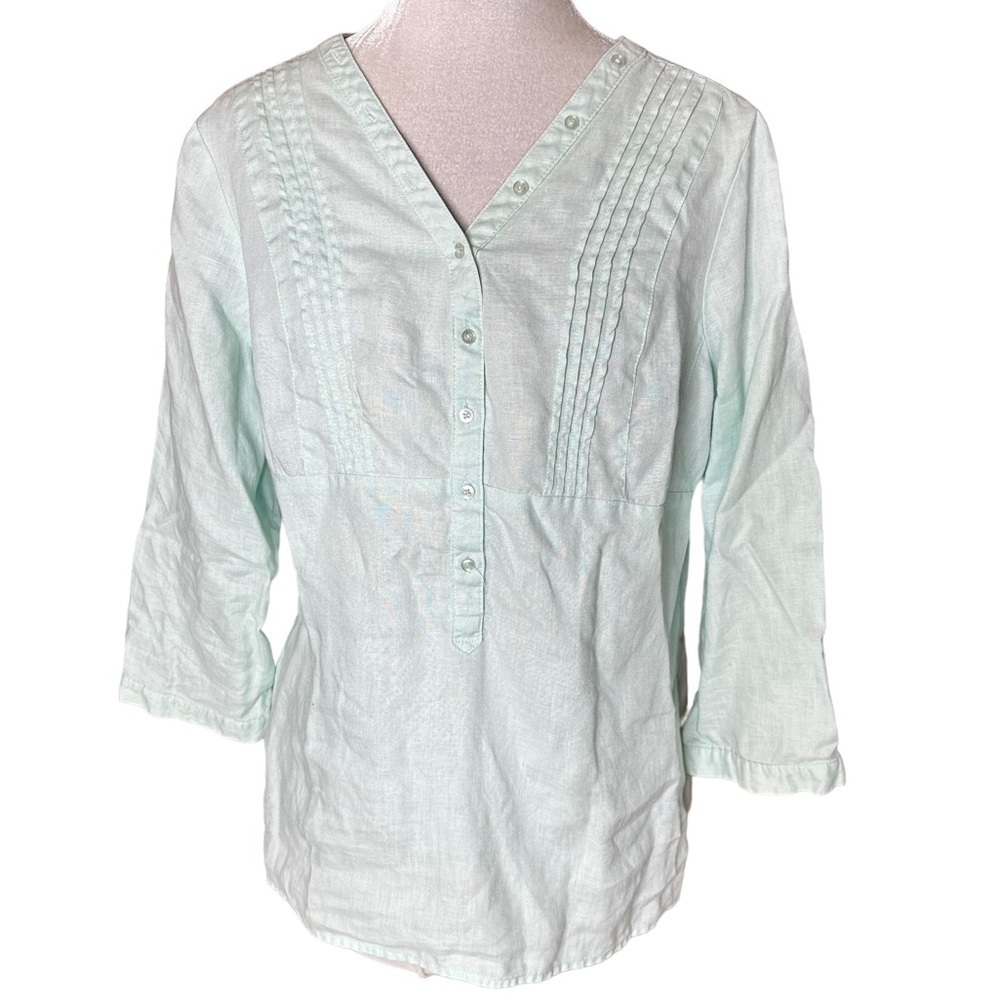 Saint Tropez West Linen Top. Size Large